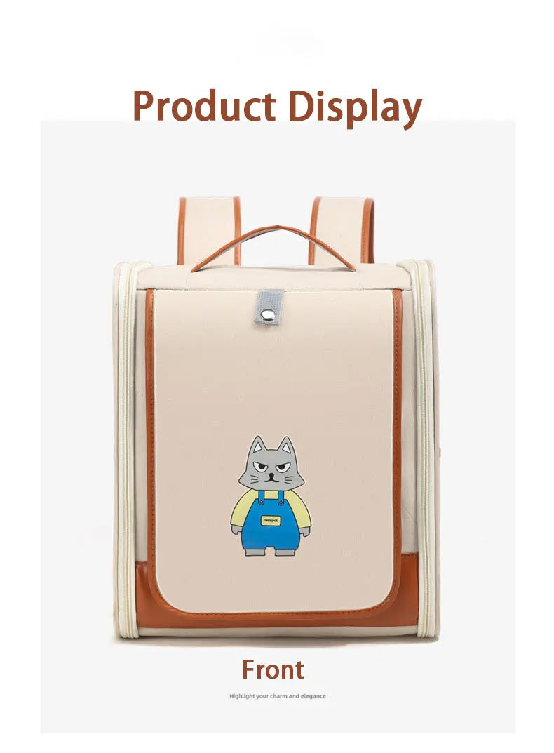 Fashionable Pet Backpack Carrier | Spacious & Breathable Bag for Cats & Dogs