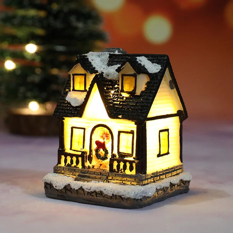 Christmas House Night Light Decoration | Battery Powered Xmas Bedroom Ornament