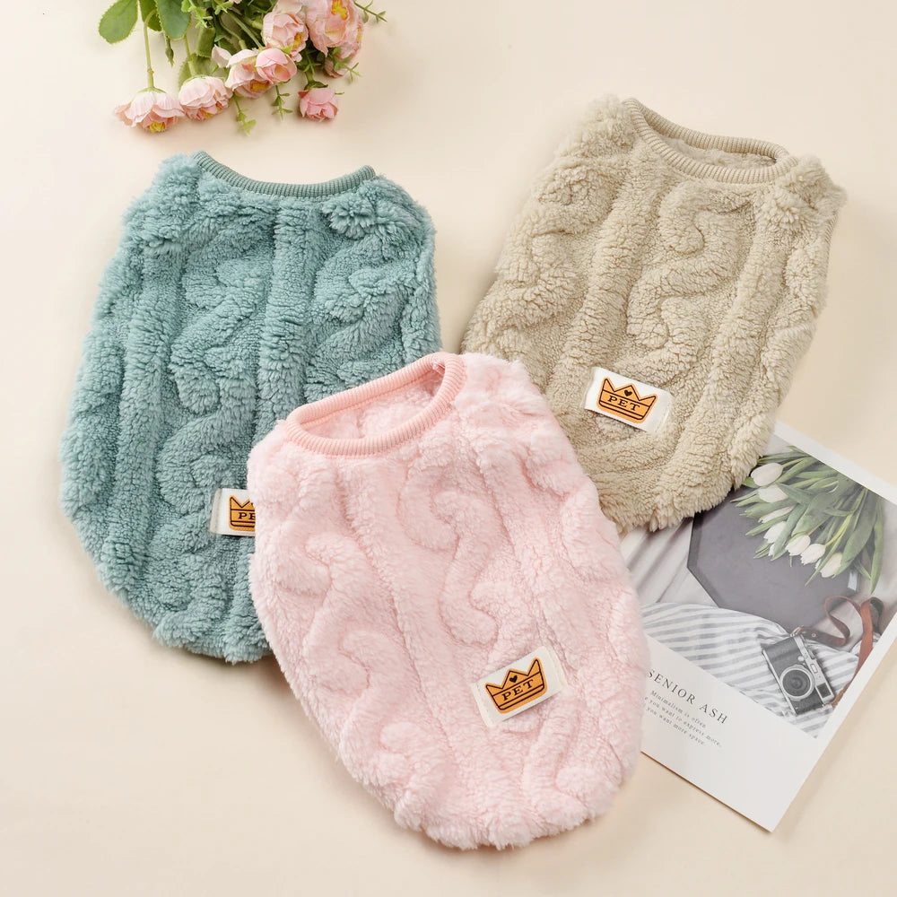 Soft Fleece Dog Sweater Vest | Warm Autumn Winter Apparel for Small Dogs