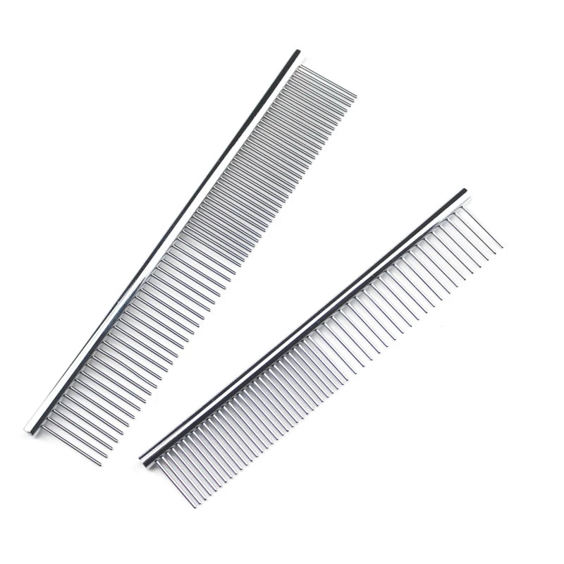 Stainless Steel Dog Dematting Comb | Fur Removal Brush for Long & Thick Hair