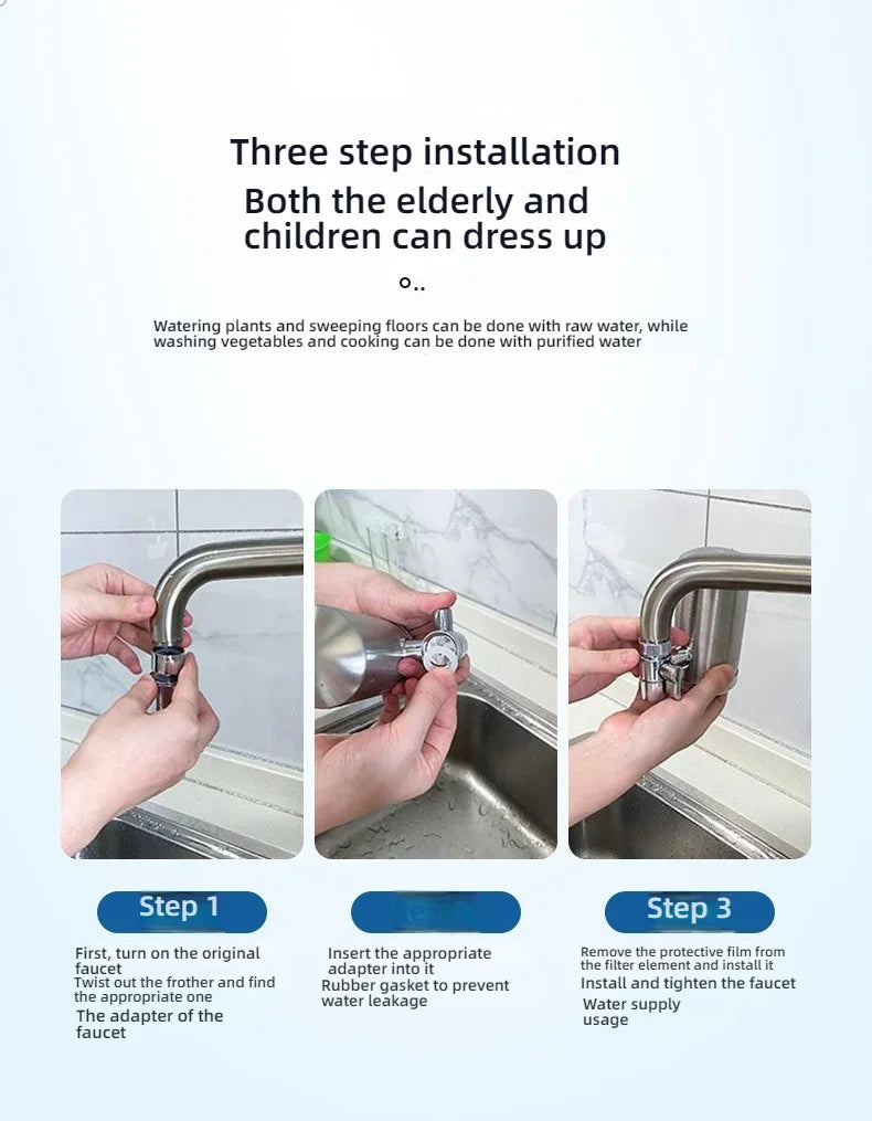 Stainless Steel Kitchen Faucet Water Purifier | Tap Filter for Household Drinking