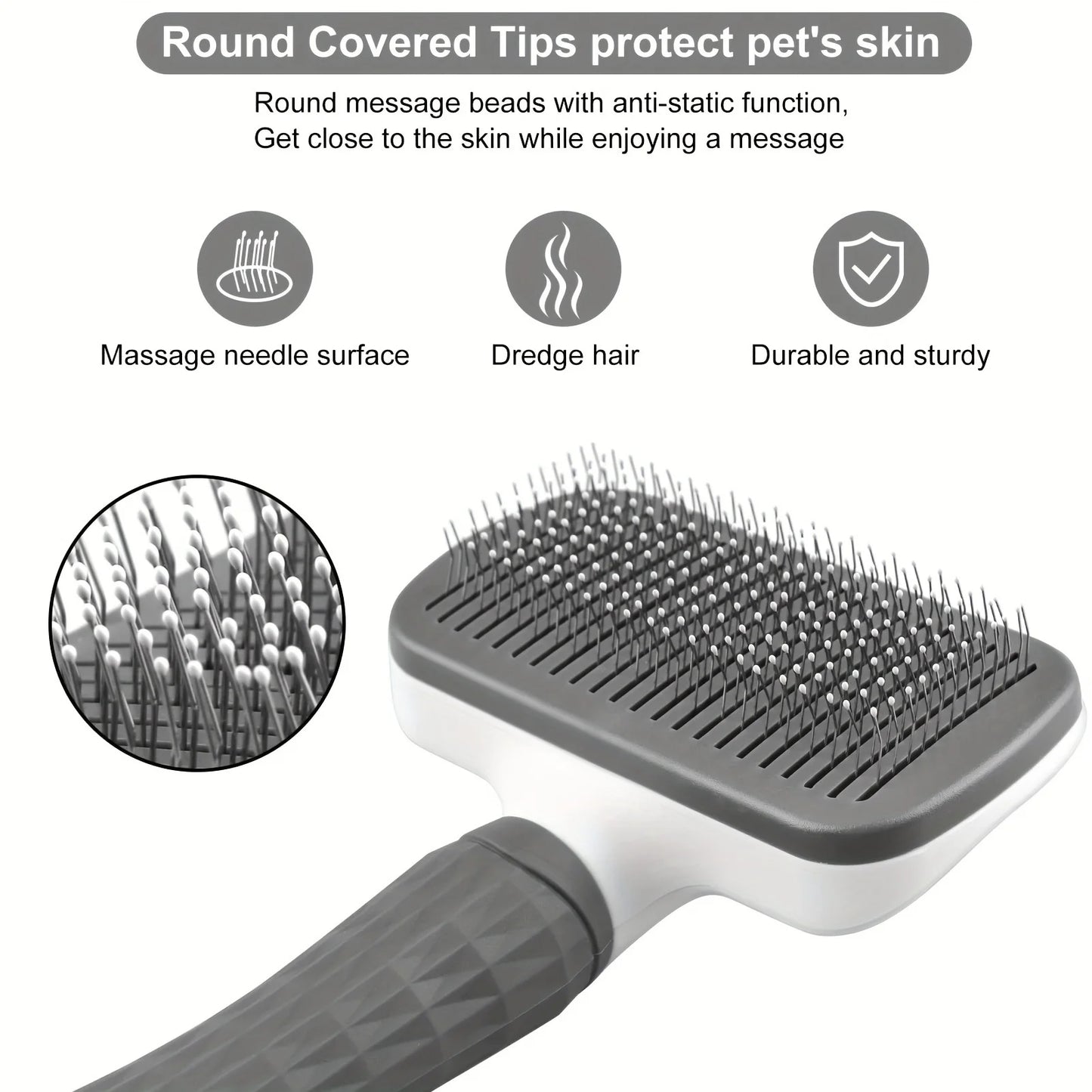 Self-Cleaning Pet Slicker Brush | Hair Removal Comb for Dogs
