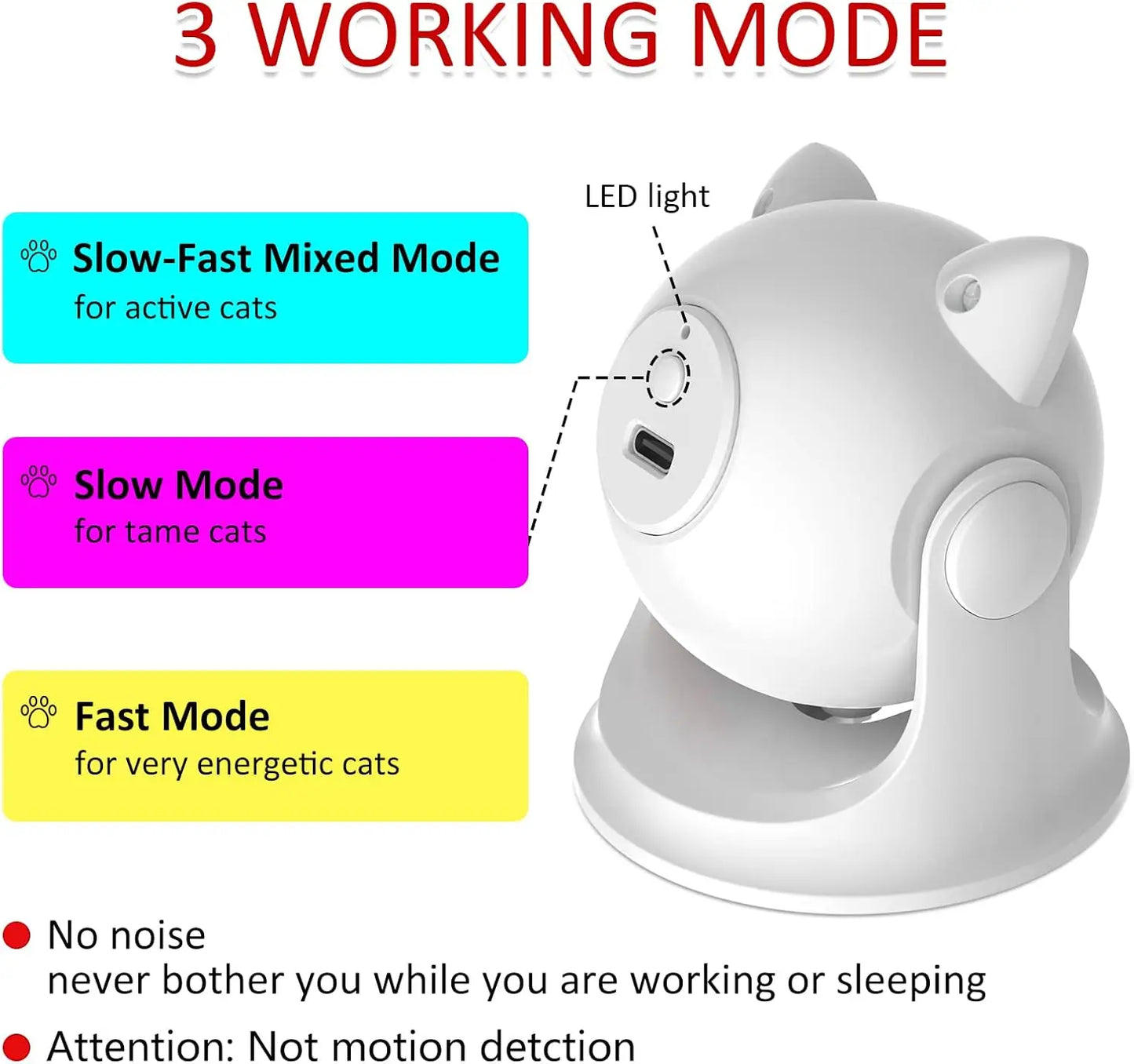 Automatic Cat Laser Toy | Motion Sensor Multi-Angle Rechargeable Interactive Toy
