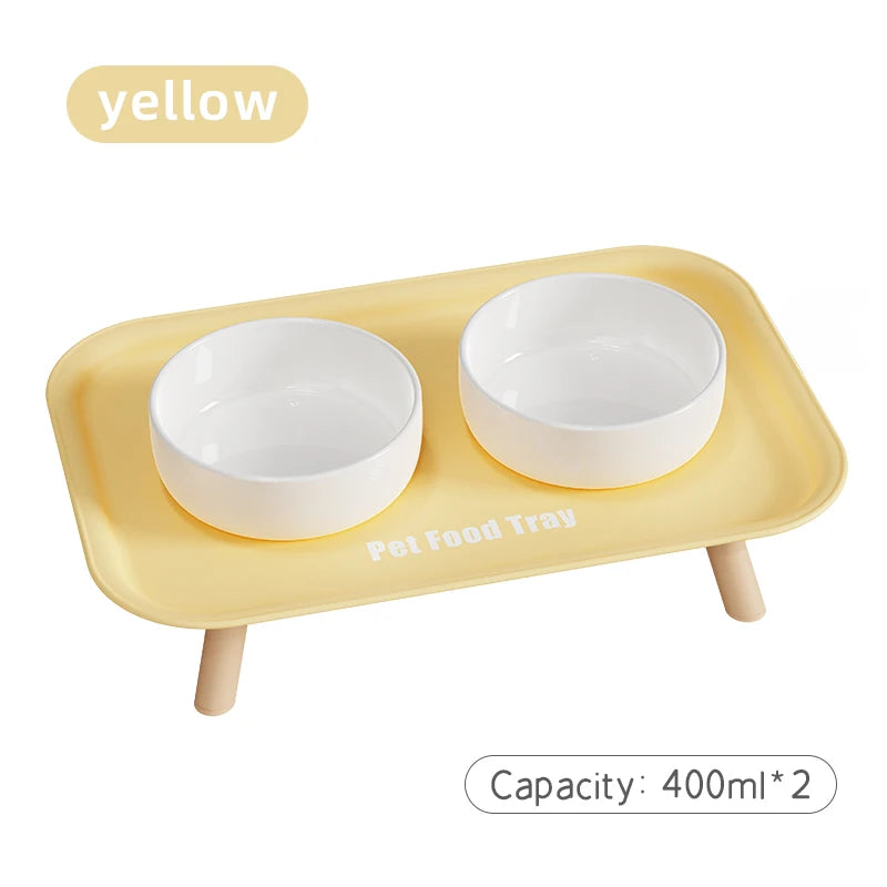 Colorful Stainless Steel Dog Double Bowl | Large Capacity Food & Water Feeder