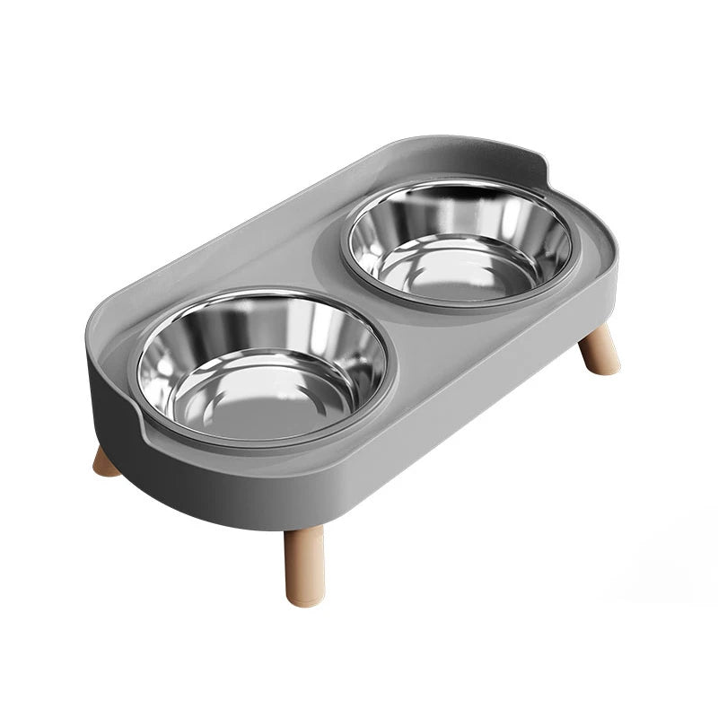 Colorful Stainless Steel Dog Double Bowl | Large Capacity Food & Water Feeder