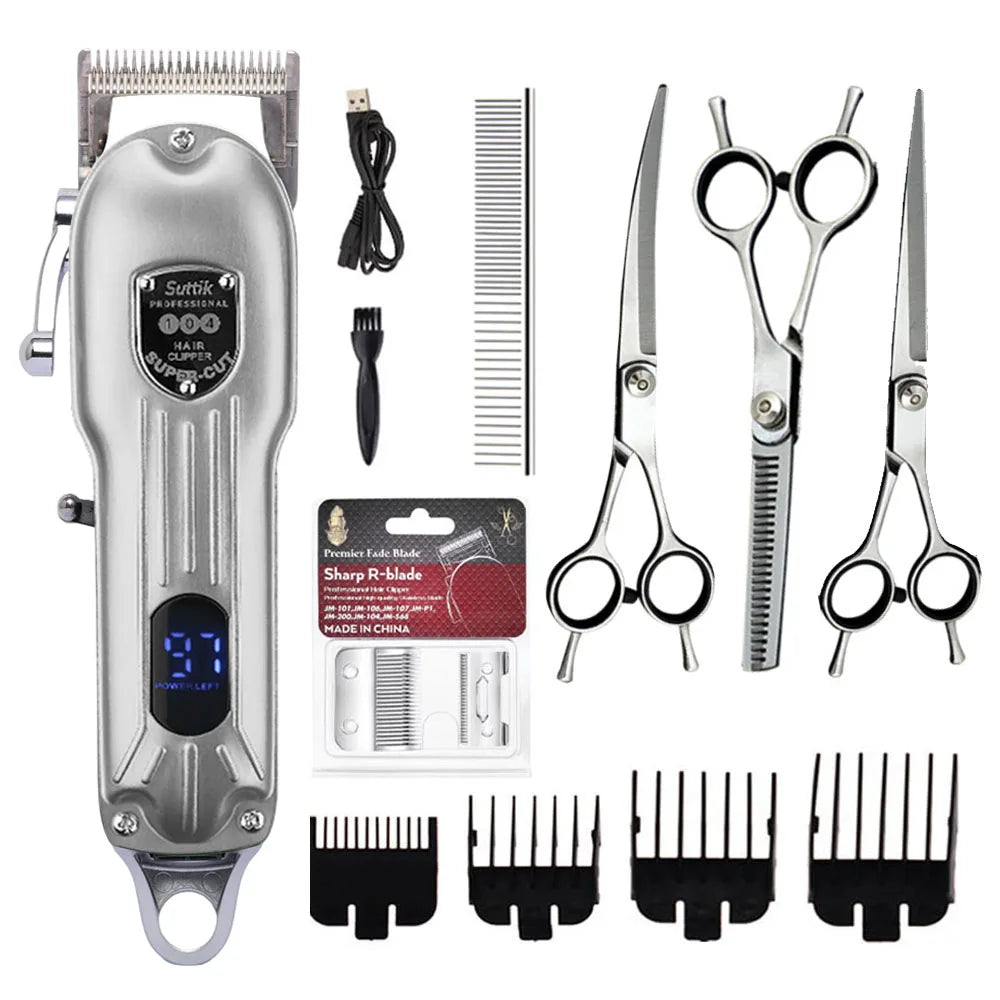 Professional Rechargeable Dog Hair Clipper | Low Noise Pet Trimmer & Shaver