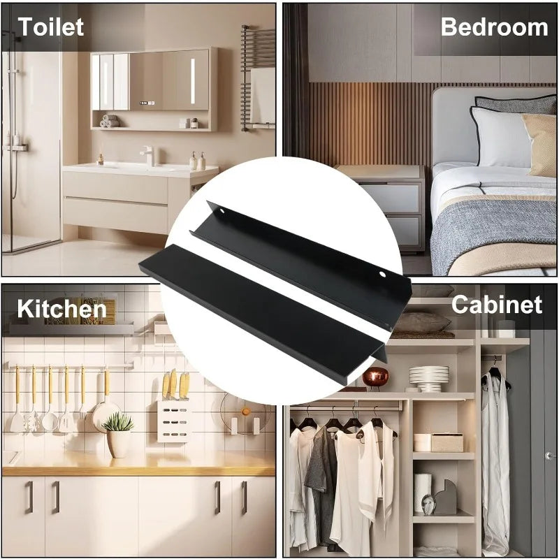 Aluminum Alloy Hidden Cabinet Pulls & Drawer Knobs | Kitchen Cupboard Door Handles