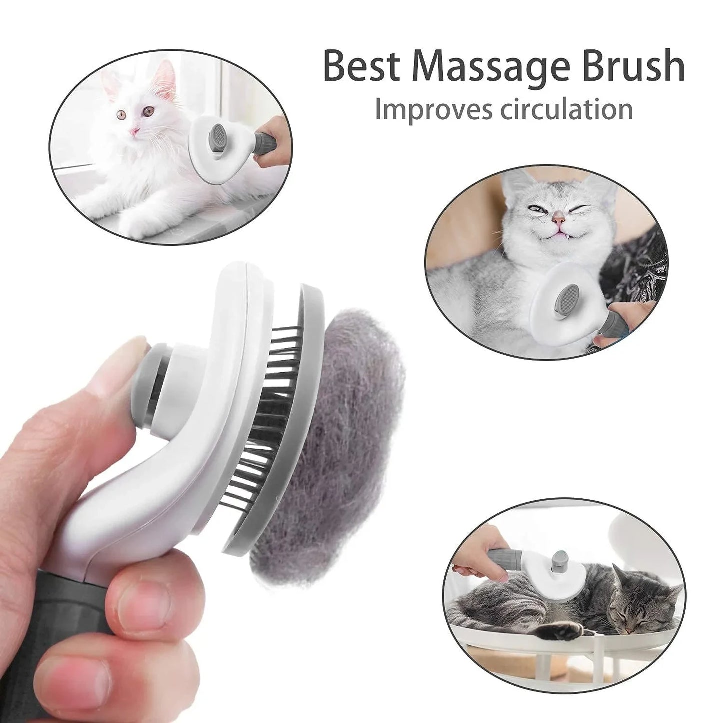 Self-Cleaning Dog Brush & Dematting Comb | Pet Hair Remover for Dogs