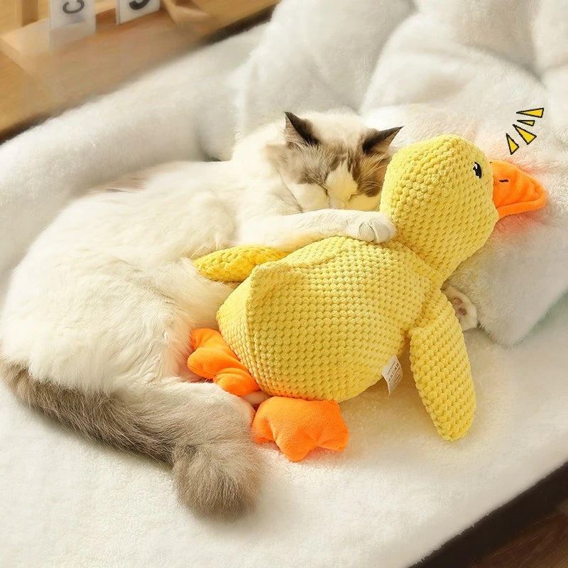 Plush Squeaky Duck Dog Toy | Bite Resistant Teeth Grinding Toy for Dogs
