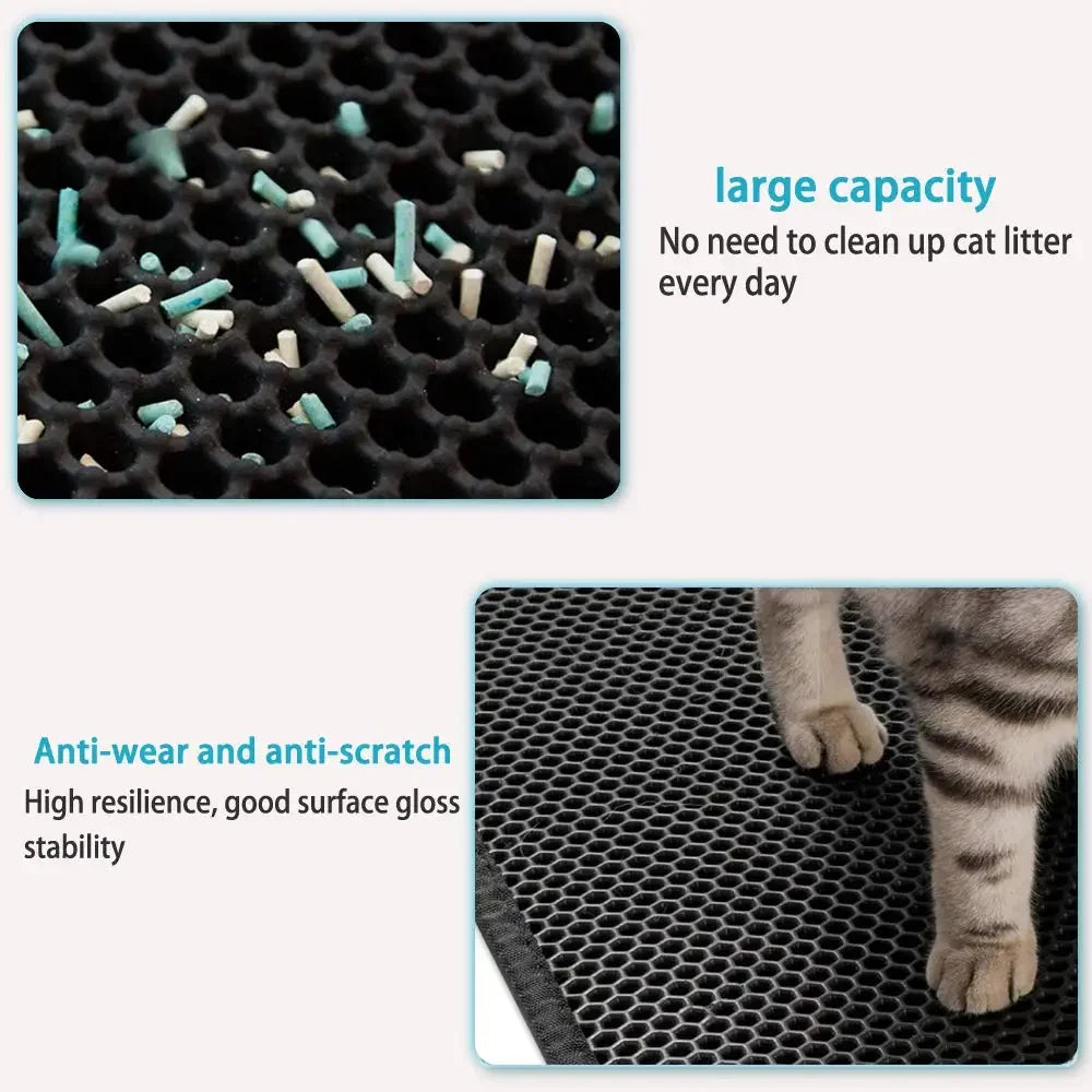 Waterproof Double Layer Cat Litter Mat | Non-Slip Washable Sand Pad with Gift