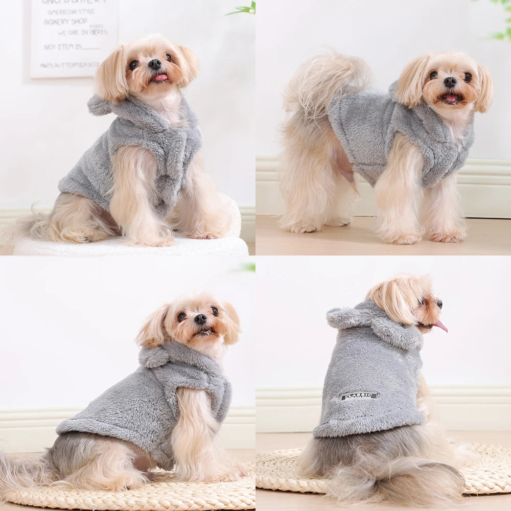 Soft Fleece Dog Hoodie Jacket | Warm Autumn Winter Coat for Small & Medium Dogs