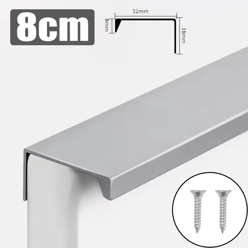 Aluminum Alloy Hidden Cabinet Pulls & Drawer Knobs | Kitchen Cupboard Door Handles