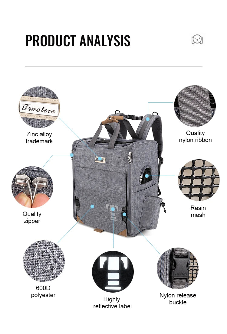 Breathable Nylon Pet Travel Carrier Bag | Outdoor Dog & Cat Carrier
