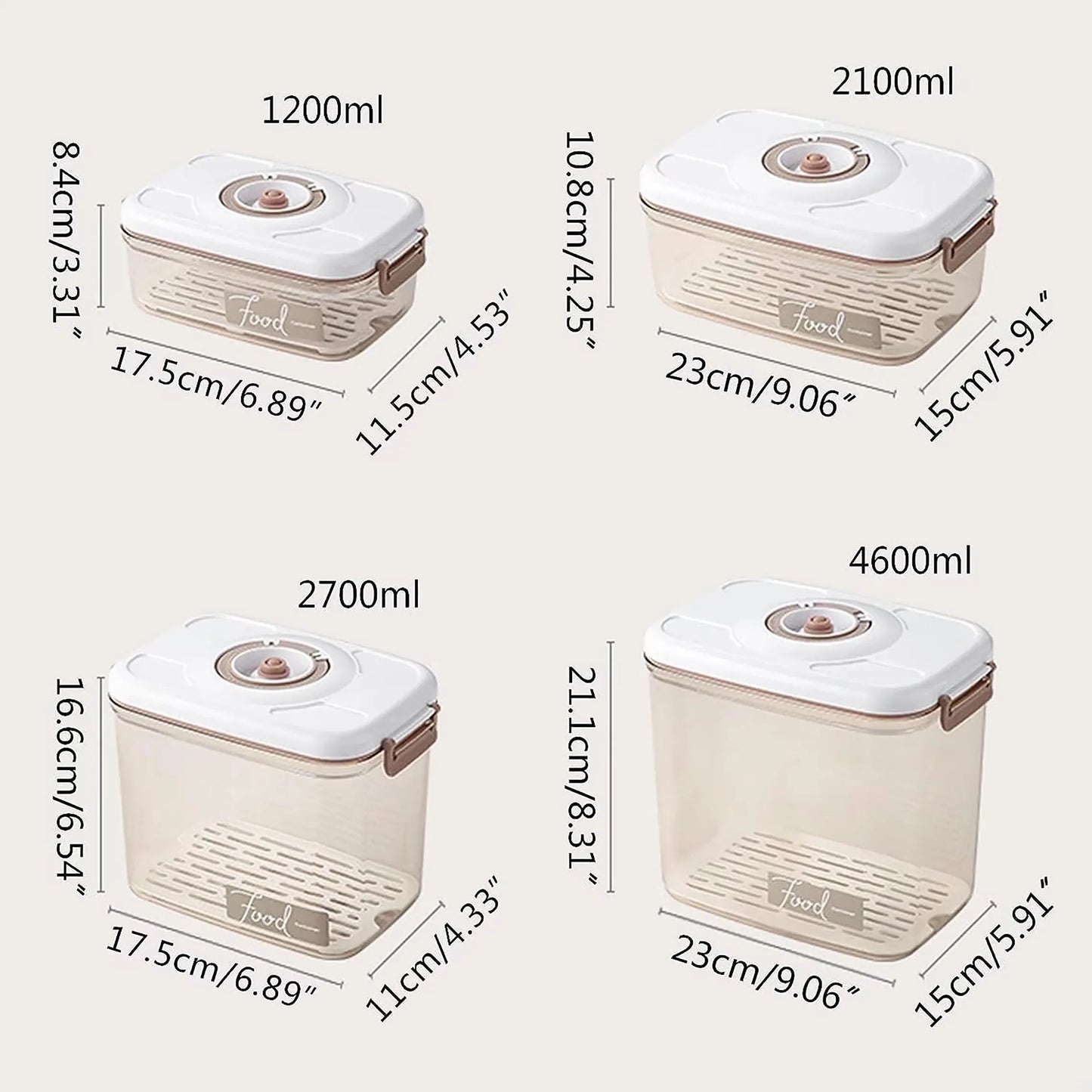 Vacuum Sealed Food Storage Container | Drainable Grain Tank Kitchen Organizer