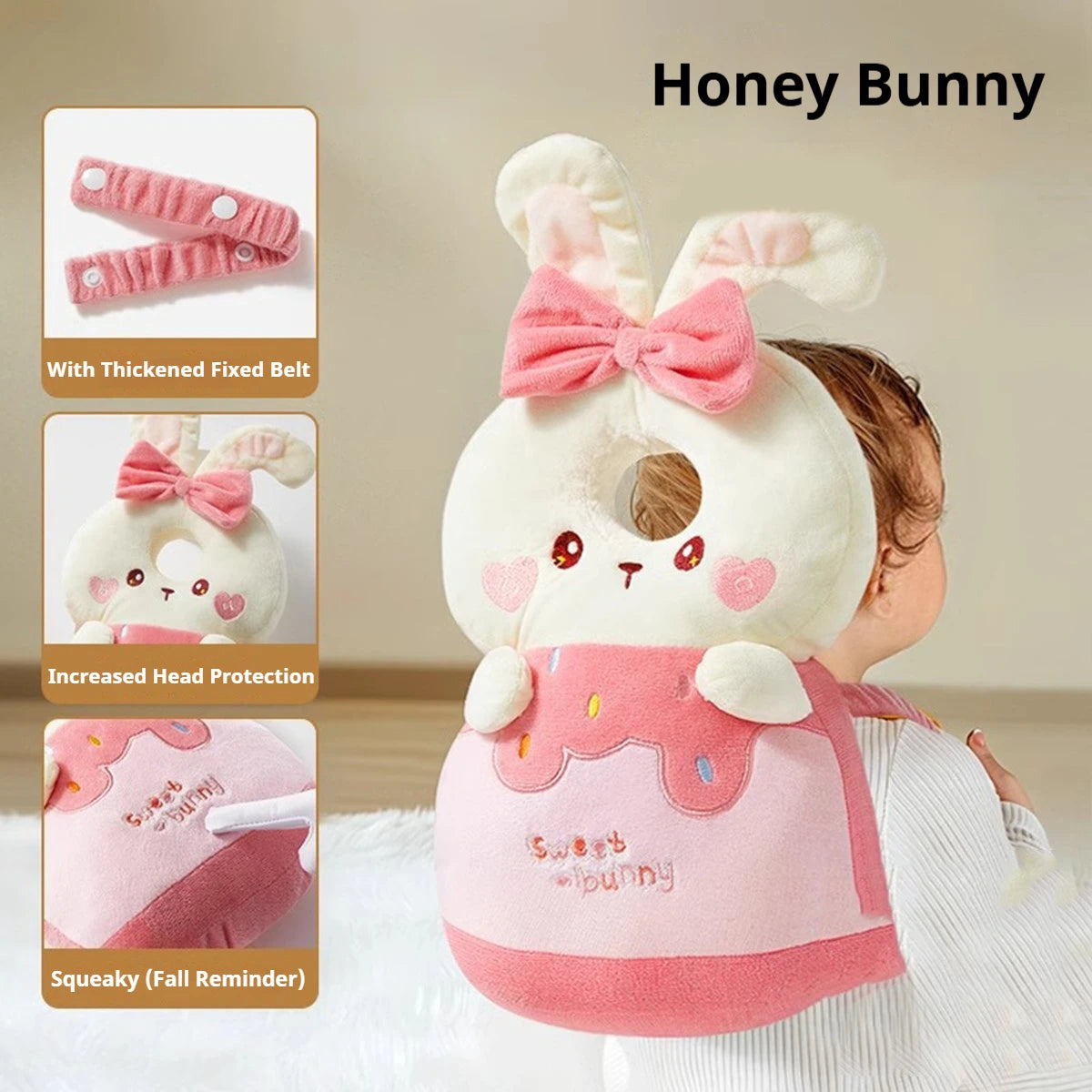 Baby Head Protection Headrest Cushion | Newborn Safety Pillow for Kids Bedding