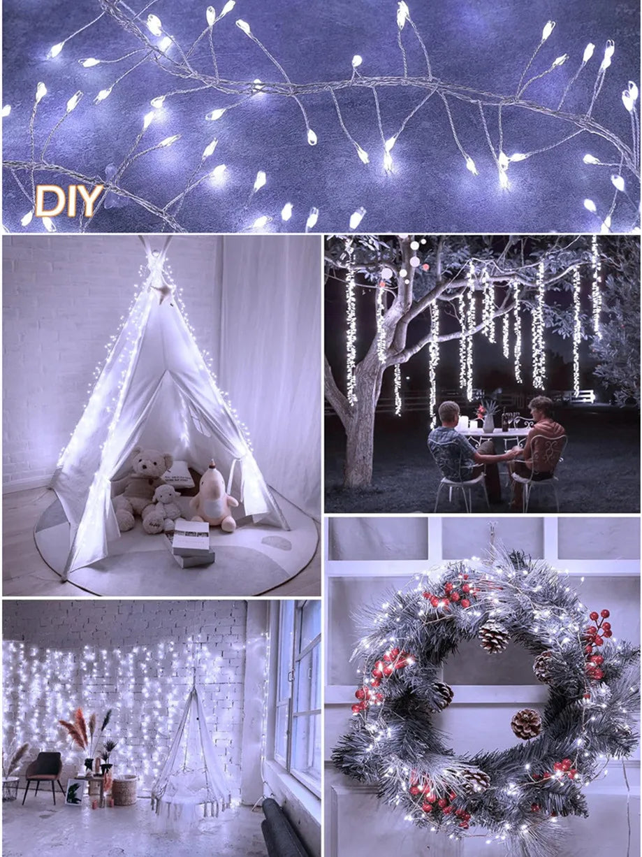 USB LED Firecracker String Fairy Lights | Remote Control Garland for Party & Garden