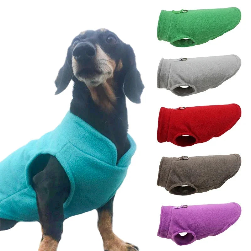 Warm Fleece Dog Jacket Vest with D-Ring