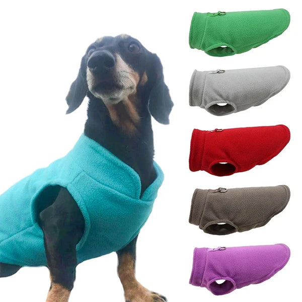 Warm Fleece Dog Jacket Vest with D-Ring