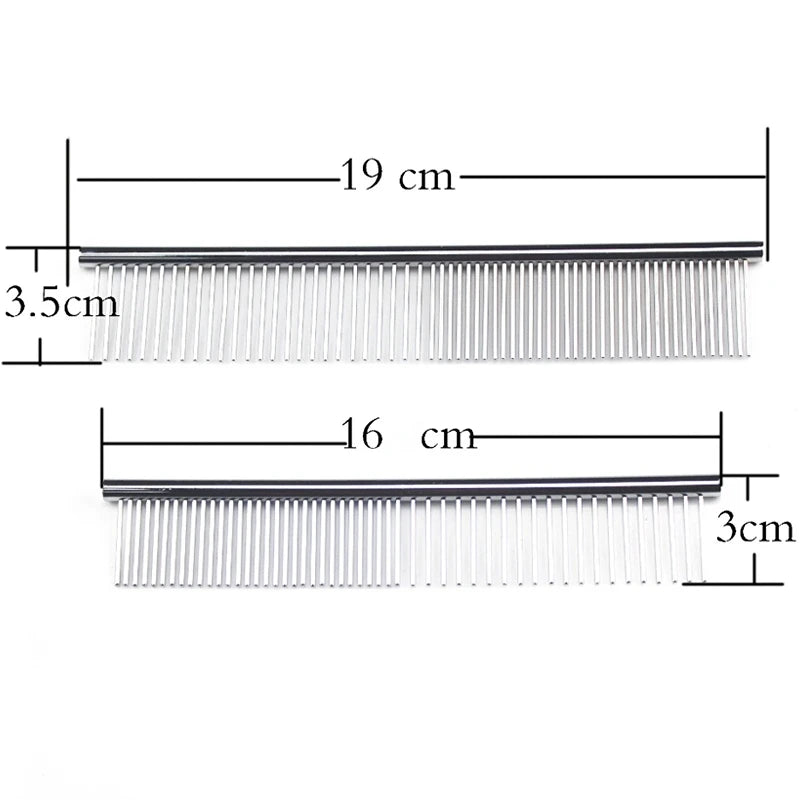 Stainless Steel Dog Dematting Comb | Fur Removal Brush for Long & Thick Hair