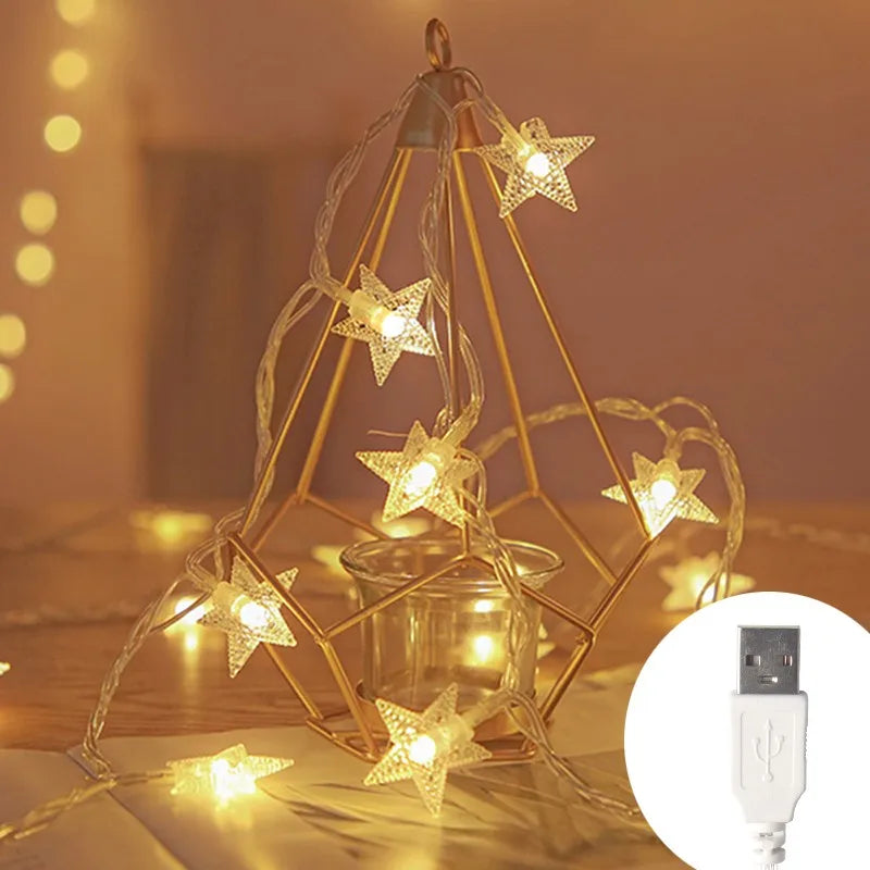 LED Star Fairy String Lights | Outdoor Garland Bulb for Party, Garden & Christmas