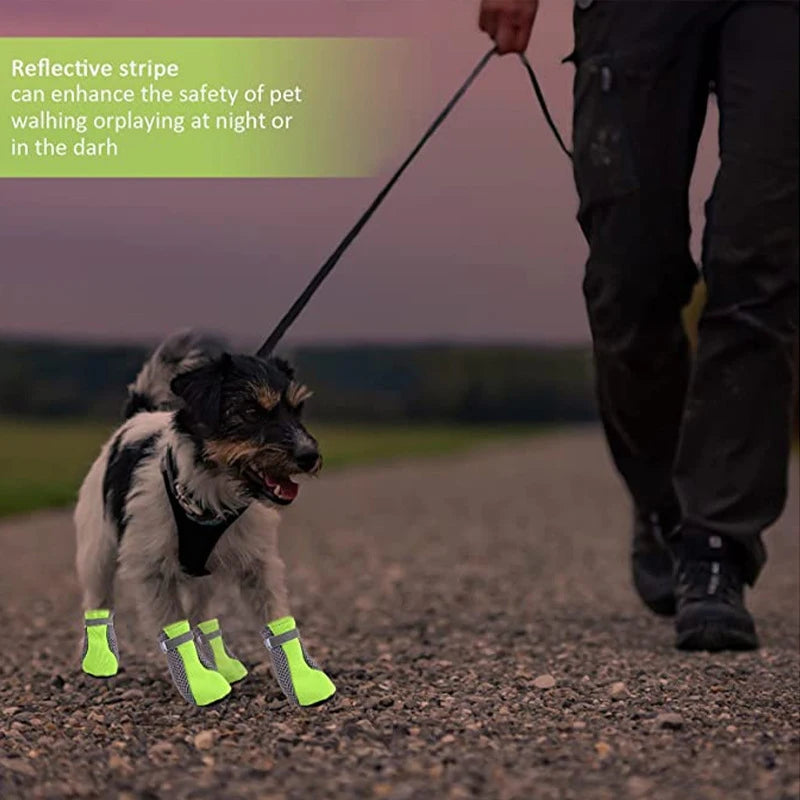 Breathable Waterproof Dog Shoes | Reflective Outdoor Boots for Small & Medium Dogs