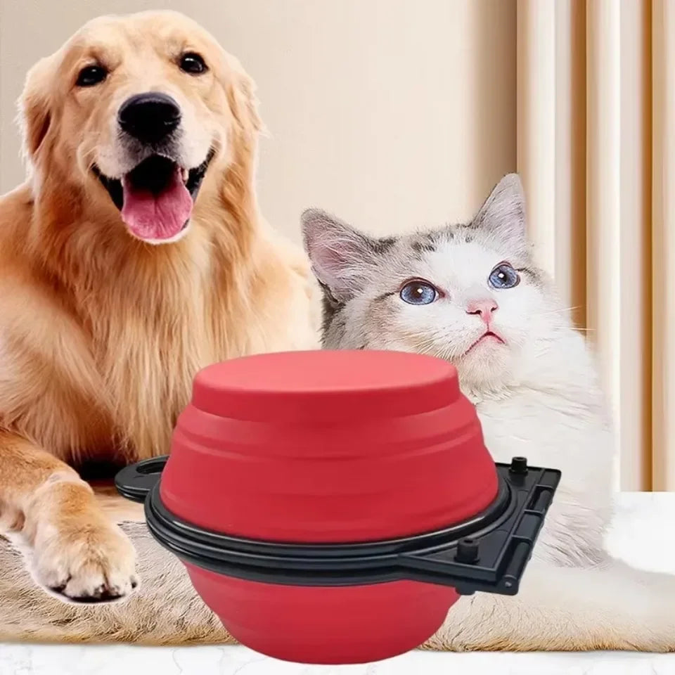 Foldable 2-in-1 Dog Dual Bowl | Portable Outdoor Travel Food & Water Feeder