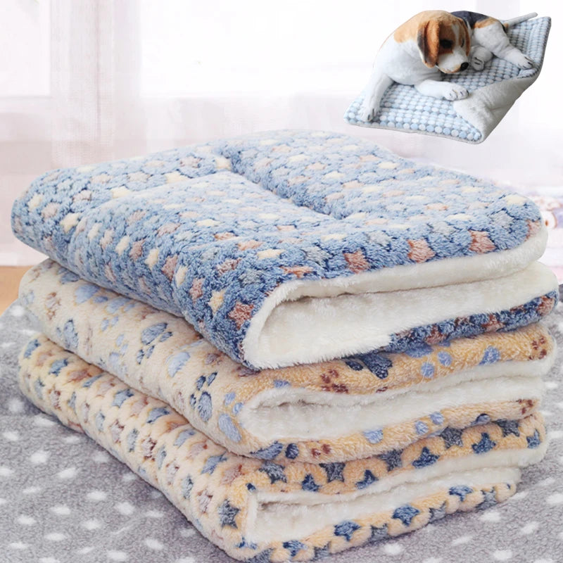 Flannel Dog Bed & Sleeping Mat | Thickened Blanket Rug for Small, Medium & Large Dogs