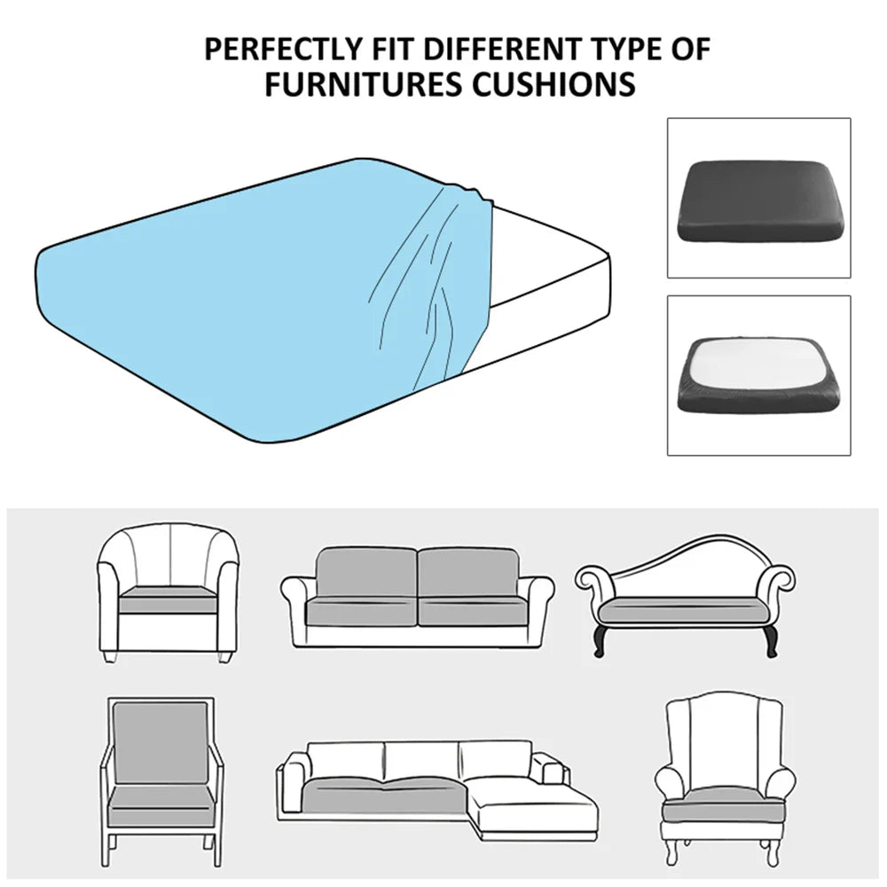 Jacquard Elastic Sofa Slipcover | Twill Pattern Furniture Protector for Living Room