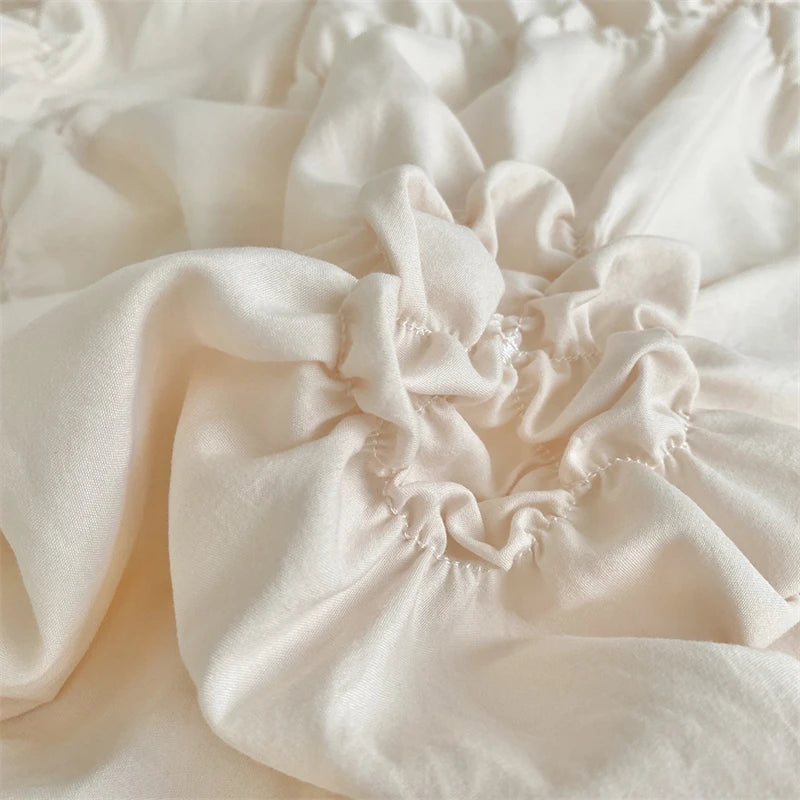 3D Twist Flower Pinch Pleated Bedding Set | Luxury Duvet Cover Queen & Double Size