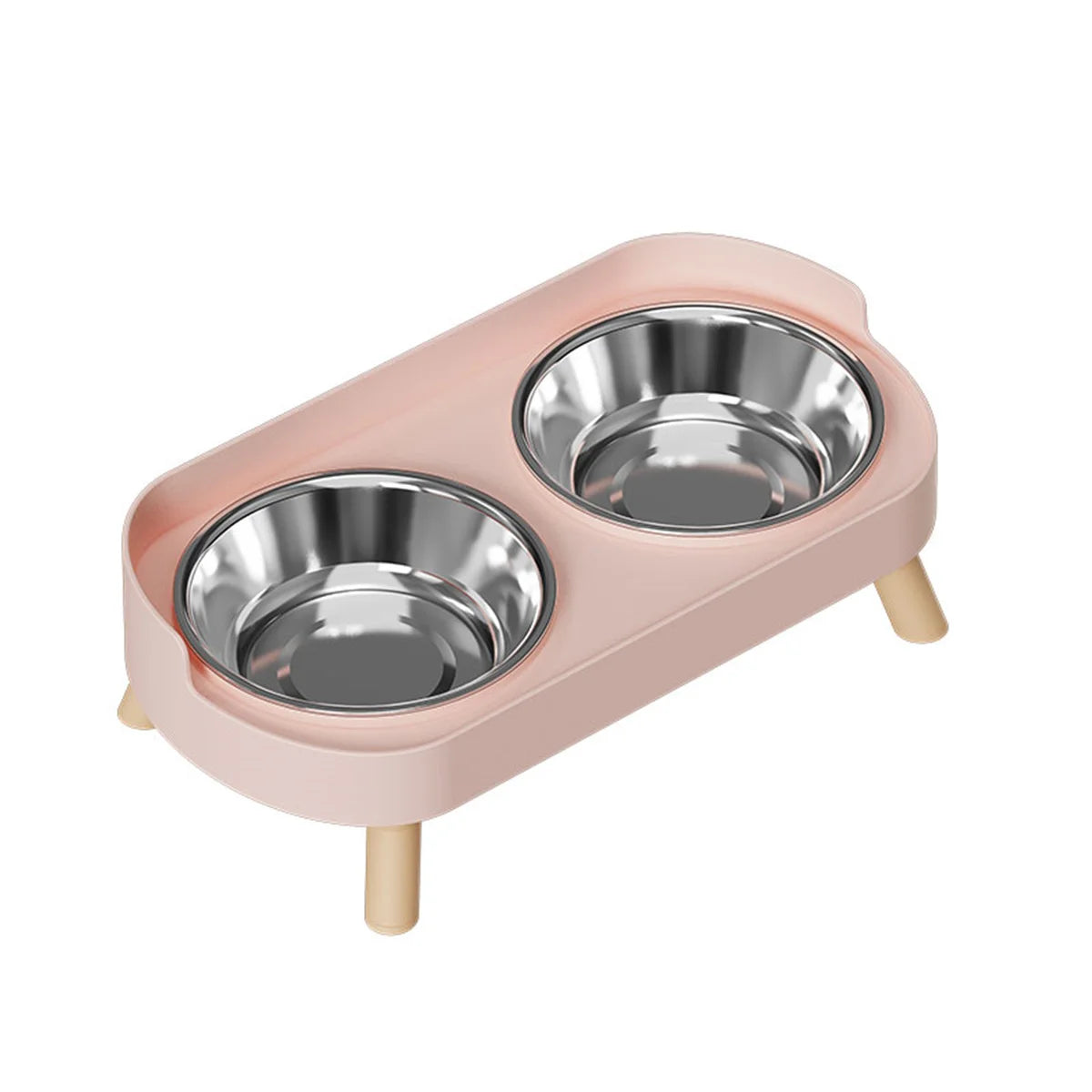 Colorful Stainless Steel Dog Double Bowl | Large Capacity Food & Water Feeder
