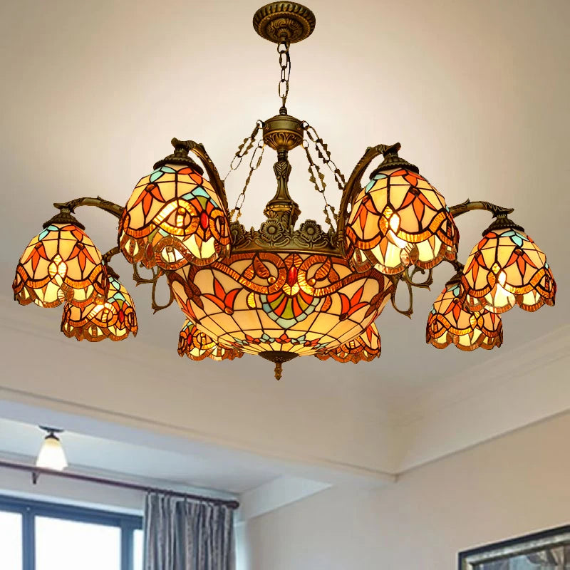 European Baroque Glass Chandelier | Retro Pendant Ceiling Lamp for Bedroom & Villa