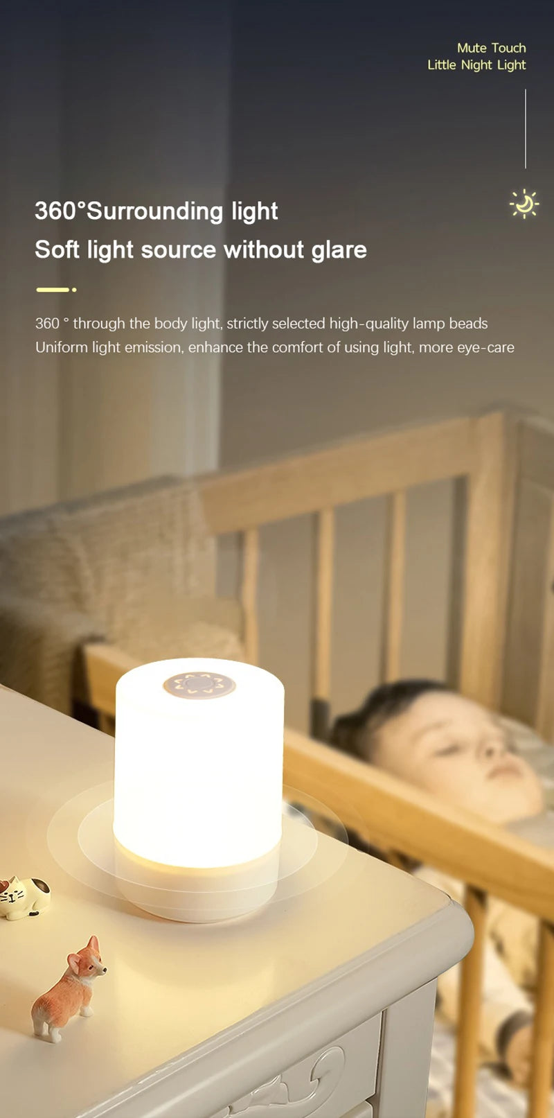Dimmable Touch LED Bedside Table Lamp | Rechargeable Reading Night Light