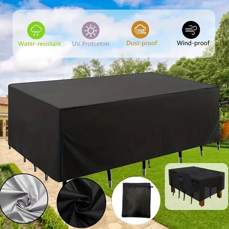 Waterproof Garden Table Furniture Cover | Windproof UV Oxford Cloth Protective Cover