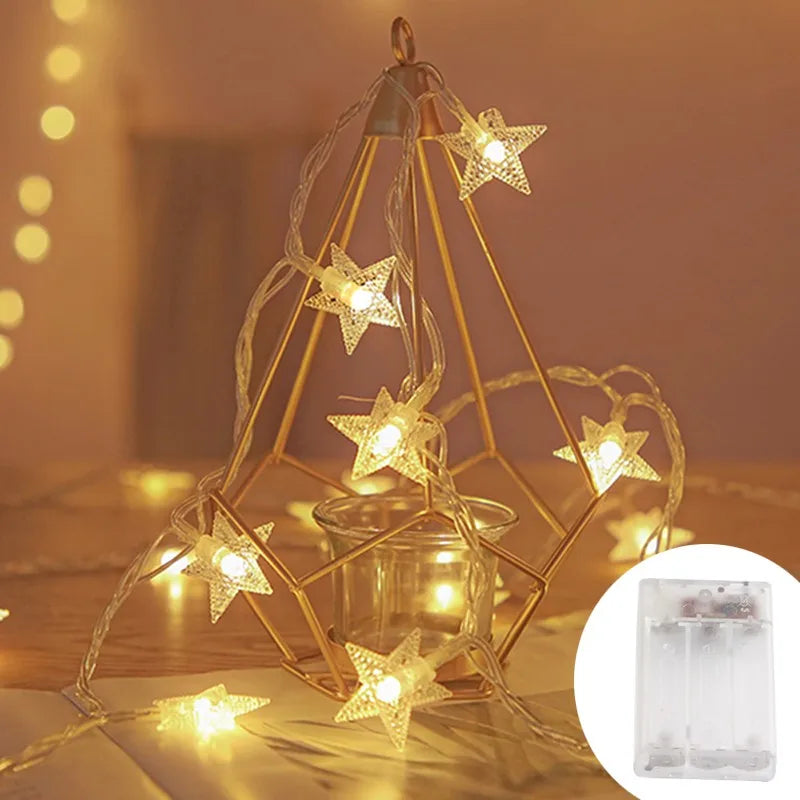 LED Star Fairy String Lights | Outdoor Garland Bulb for Party, Garden & Christmas