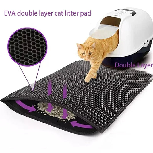 Waterproof Double Layer Cat Litter Mat | Non-Slip Washable Sand Pad with Gift