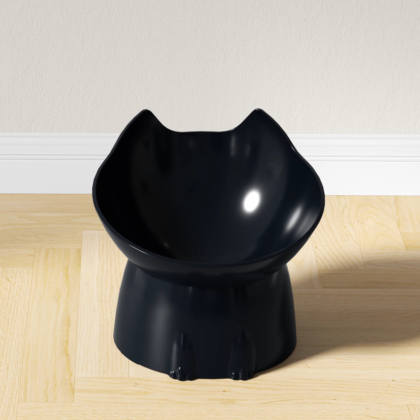 Elevated Anti-Tip Cat Bowl | Raised Tilted Feeding Dish for Neck Protection