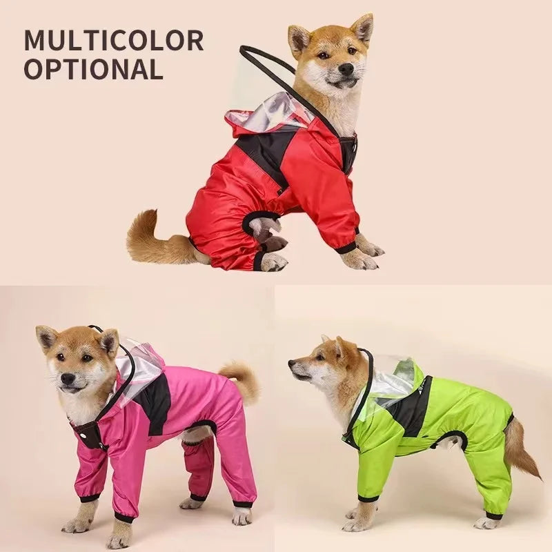 Waterproof Dog Raincoat Jumpsuit | Water Resistant Pet Jacket