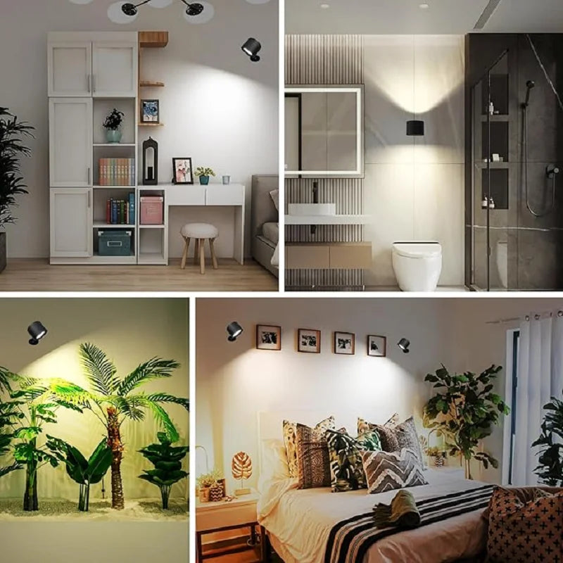 Touch Control LED Wall Sconce | 360° Rotatable Double Head 3-Color Bedroom Light