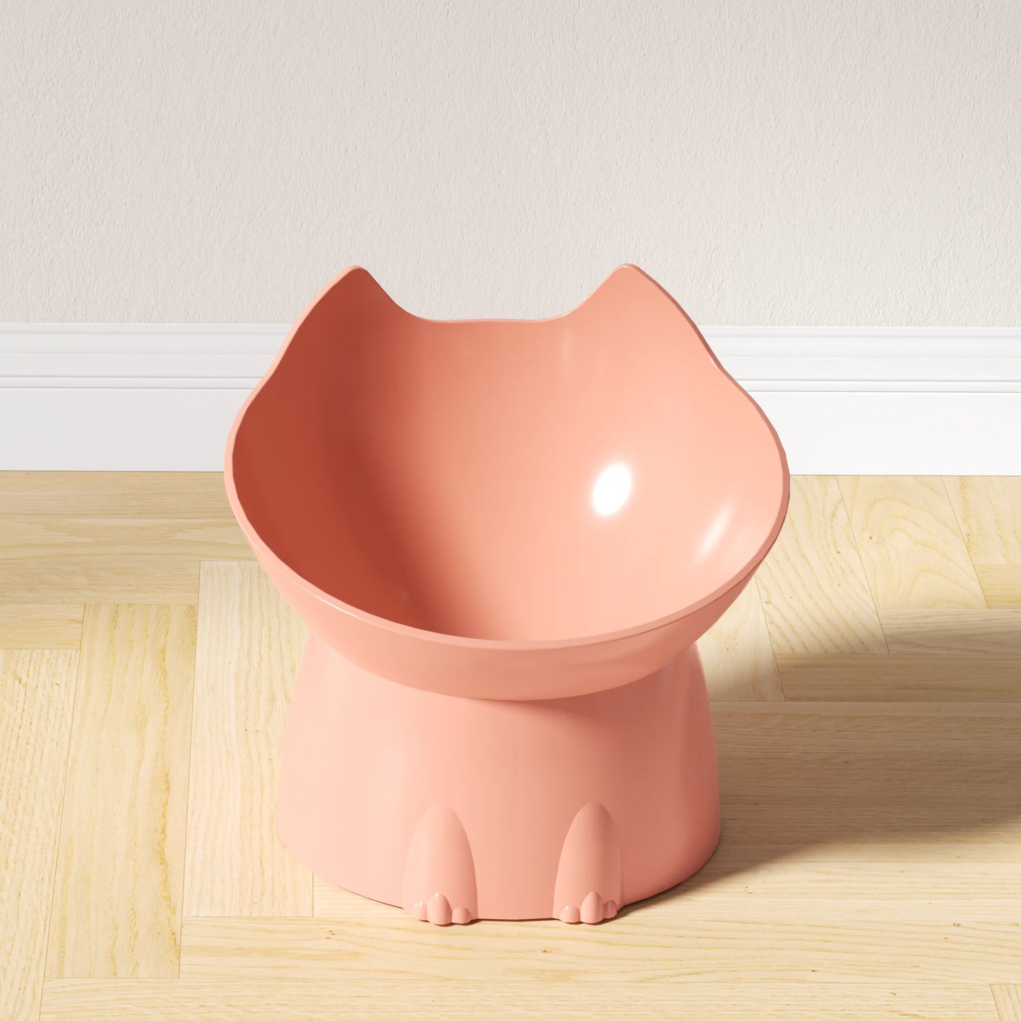 Elevated Anti-Tip Cat Bowl | Raised Tilted Feeding Dish for Neck Protection