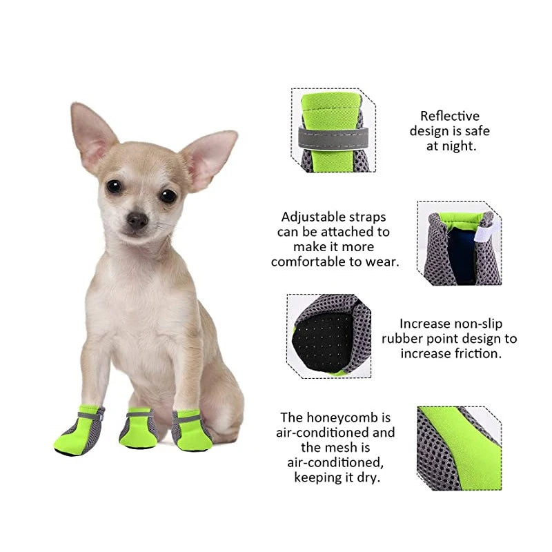 Breathable Waterproof Dog Shoes | Reflective Outdoor Boots for Small & Medium Dogs