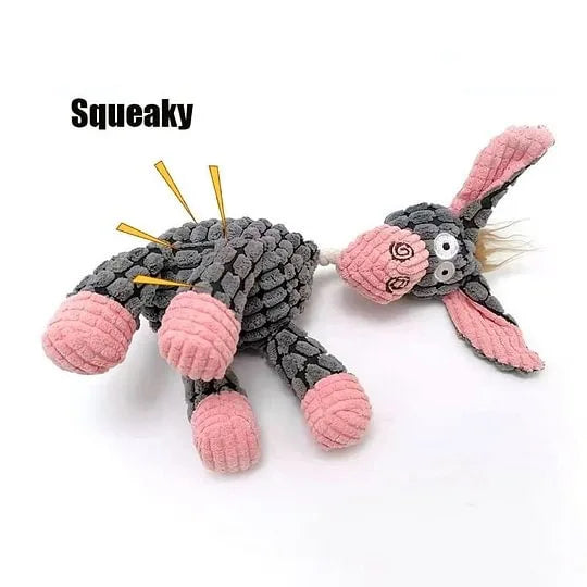 Plush Squeaky Donkey Dog Chew Toy | Interactive Teething Toy for Small Dogs