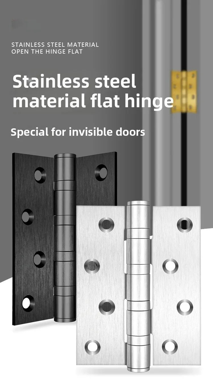 Stainless Steel Silent Door Hinge 4-Inch | Heavy Duty 3mm Thick Bearing Furniture Hardware