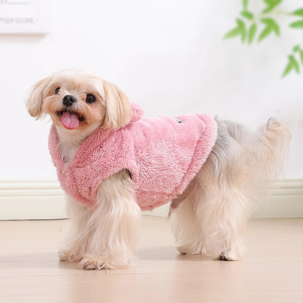 Soft Fleece Dog Hoodie Jacket | Warm Autumn Winter Coat for Small & Medium Dogs