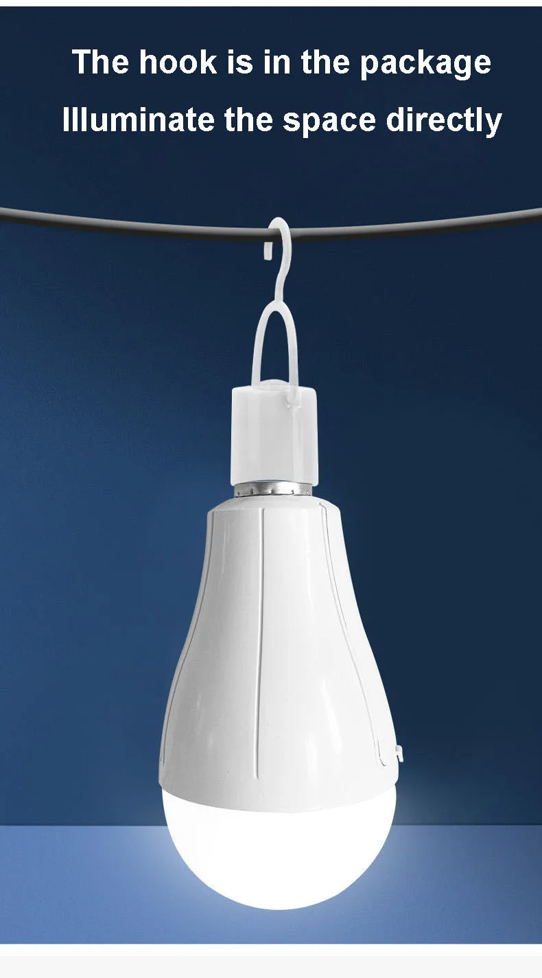 Smart Rechargeable Emergency LED Bulb | Flicker-Free Detachable Hook Light