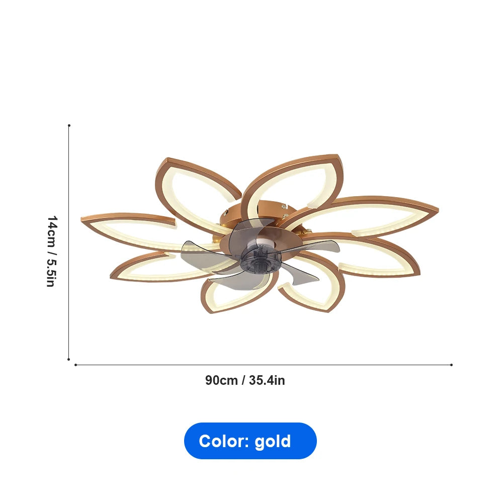 Petal LED Ceiling Fan with Light | Remote Control Bedroom & Dining Room Lamp
