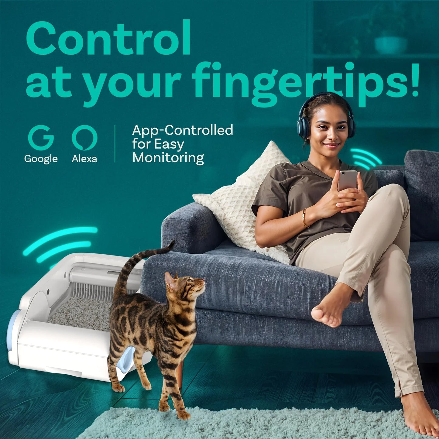 Smart Self-Cleaning Cat Litter Box | WiFi App Control Auto Cat Toilet