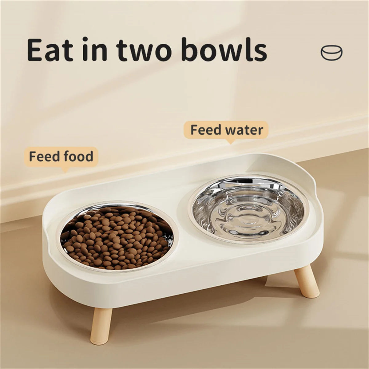 Colorful Stainless Steel Dog Double Bowl | Large Capacity Food & Water Feeder