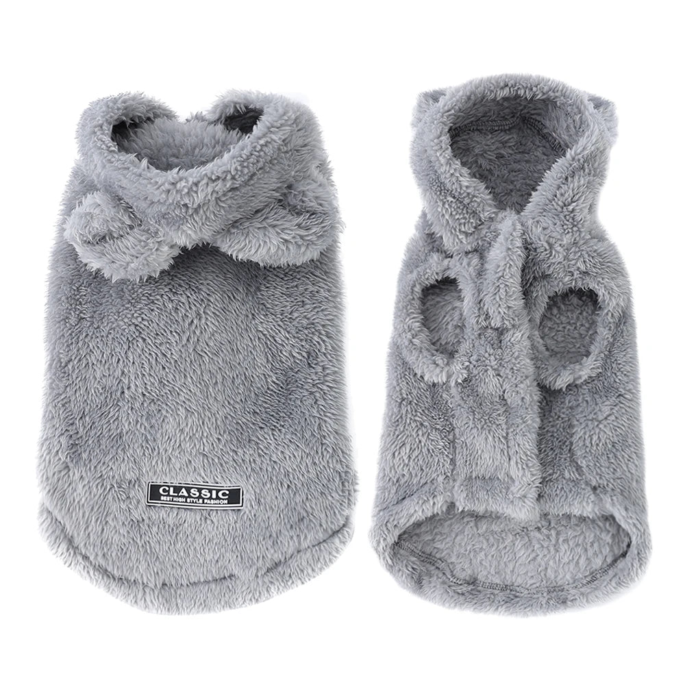 Soft Fleece Dog Hoodie Jacket | Warm Autumn Winter Coat for Small & Medium Dogs
