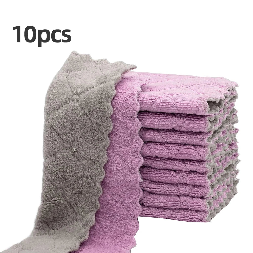 10PCS Kitchen Towels & Dishcloths Set | Colorful Small Dish Washing Rags