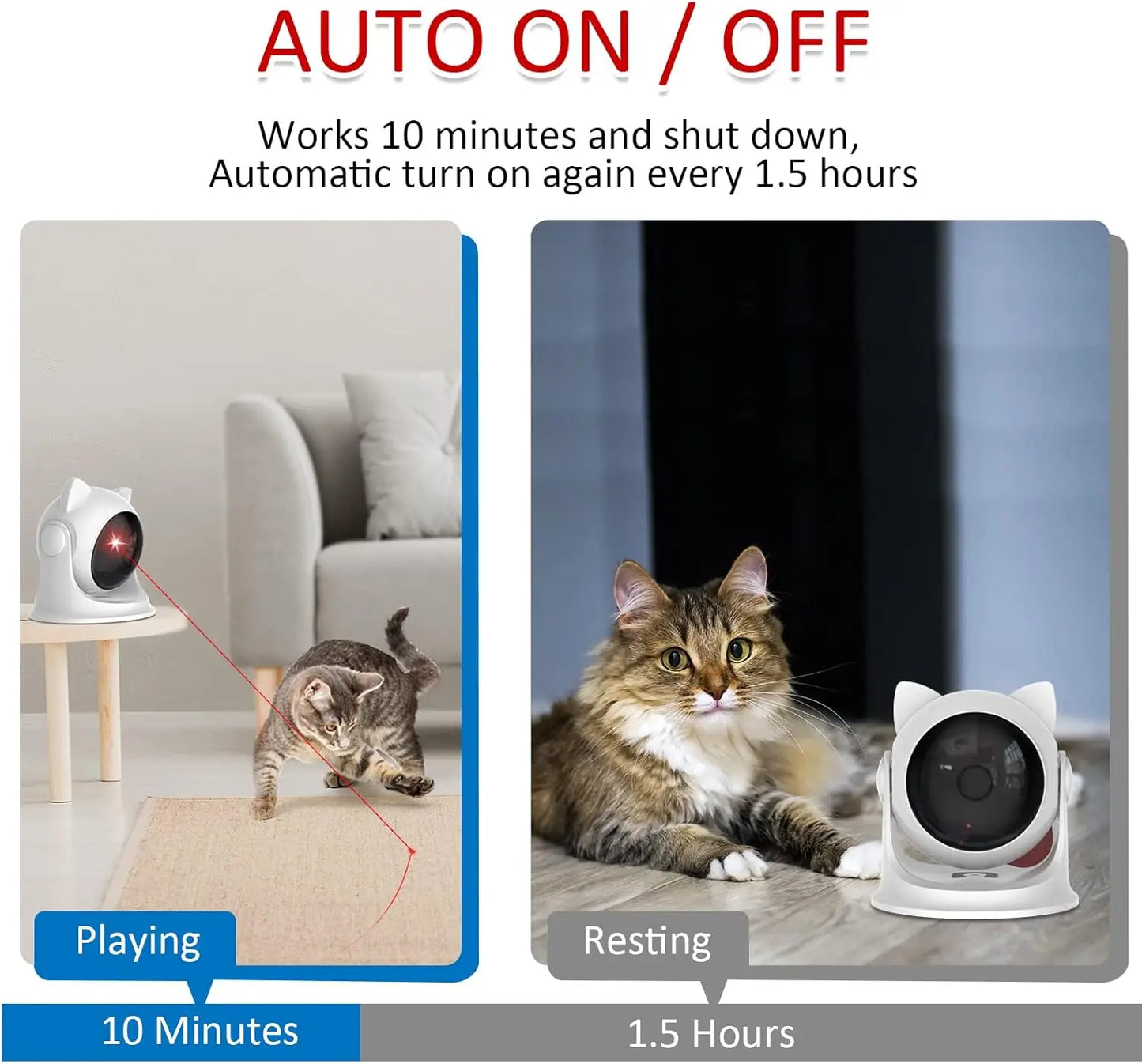 Automatic Cat Laser Toy | Motion Sensor Multi-Angle Rechargeable Interactive Toy
